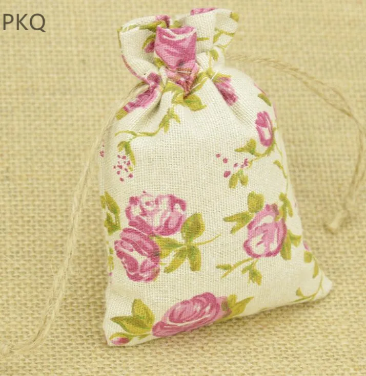 Jewelry Packaging Display bag Drawstring Packing Gift Bags 10pcs/lot Cotton Linen Storage Package Bag Small Coin Purse 9.5x13cm | Дом и сад