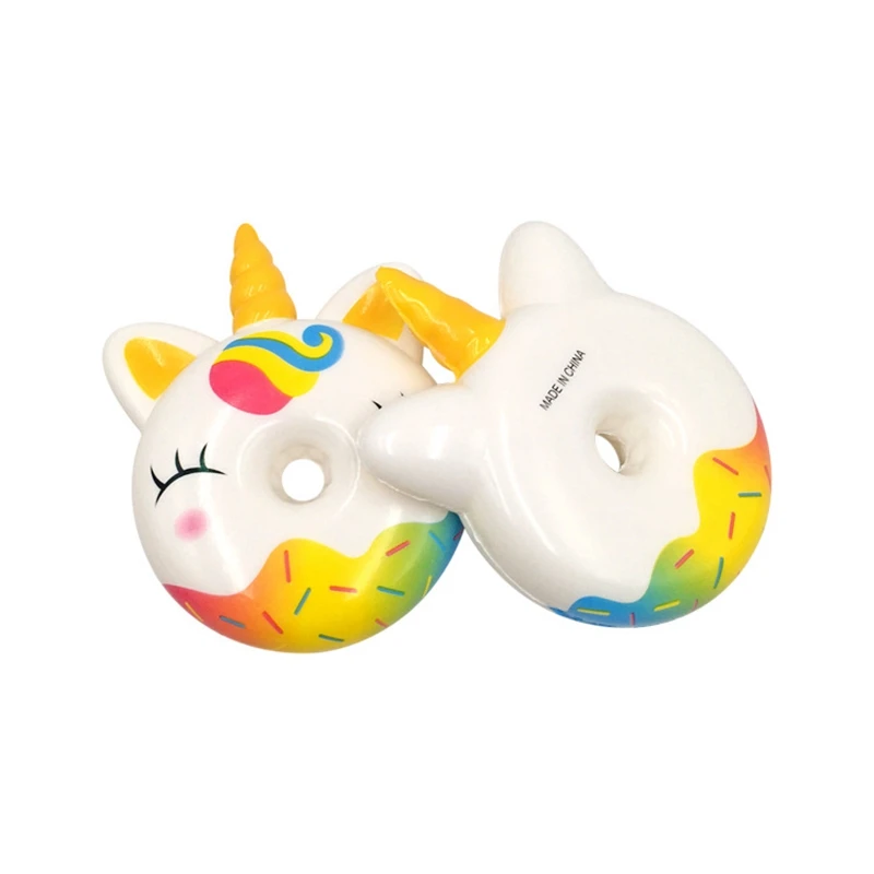 Единорог Мягкий пончик Jumbo антистресс Kawaii Squishies медленно поднимающийся ароматизированные сжимаются забавные игрушечные приколы розыгрыши подарок на день рождения