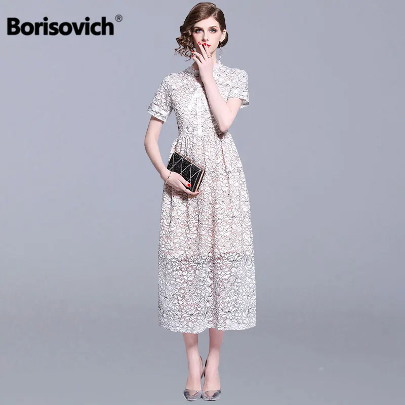 Женское кружевное вечернее платье Borisovich Элегантное повседневное длинное