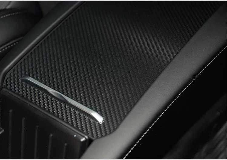 Автомобильная наклейка для Tesla модель X модель S сиденье центральный подлокотник-ящик клеящеяся пленка для автомобиля Углеродные волоконные наклейки Автомобильная консоль защитная пленка