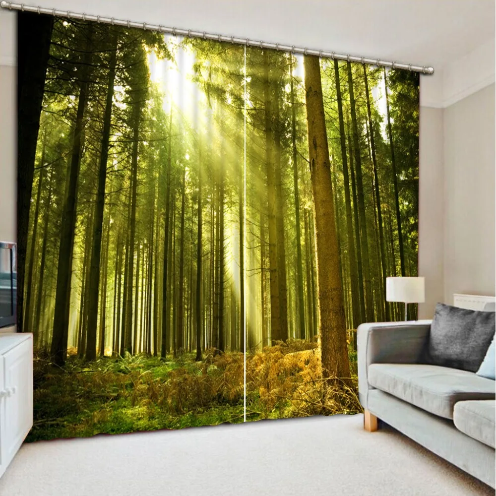 

sunlight forest curtains Luxury Blackout 3D Window Curtains For Living Room Bedroom Customized size