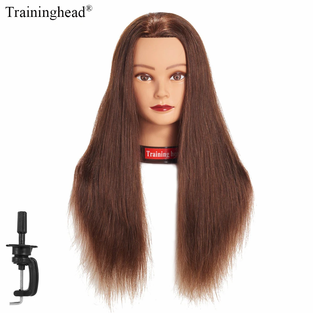 Traininghead 24 &quot-26&quot манекен головы 100% натуральные волосы парикмахер обучение
