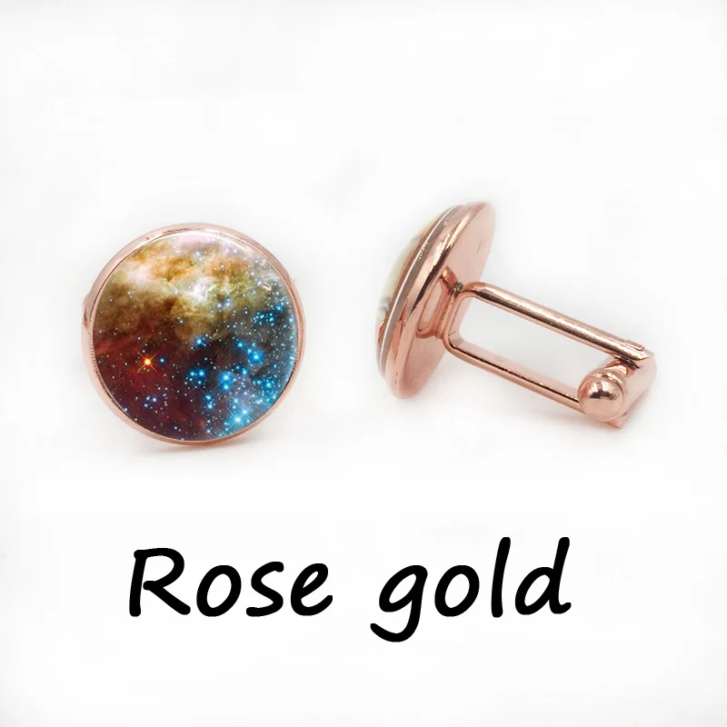 Стеклянные запонки в виде купола спиральные Галактики туманности космоса