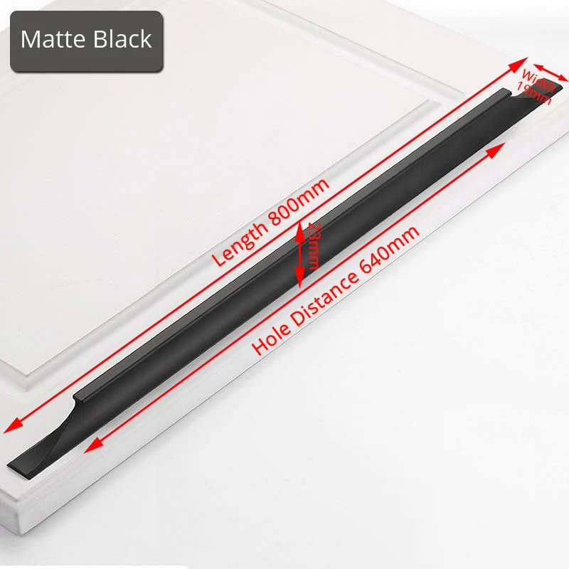 Black 640mm KAK, американский стиль, черные ручки для шкафа, золото, твердый алюминиевый сплав, кухонный шкаф, ручки для выдвижных ящиков оборудование для обработки мебели - Цвет: Black 640mm