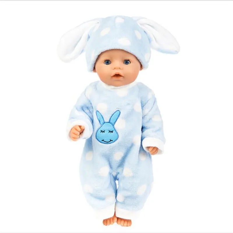 Q-105 Born Baby Fit 18 дюймов 43 см кукольная одежда три голубого кролика Синий Кролик Лягушка синий Bea кукла аксессуары для ребенка подарок на день рождения - Цвет: Q-105