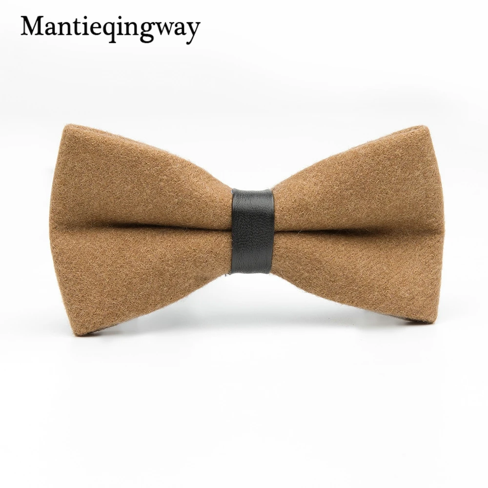 Mantieqingway классический сплошной Цвет Шерсть Марка бабочкой для Для мужчин