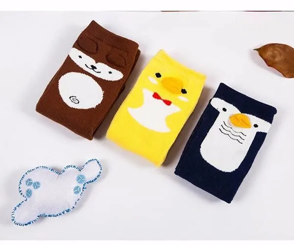 Носки для малышей милые мягкие хлопковые носки Kawaii для девочек Детские Носки с рисунком утки и пингвина Длинные теплые носки для маленьких мальчиков