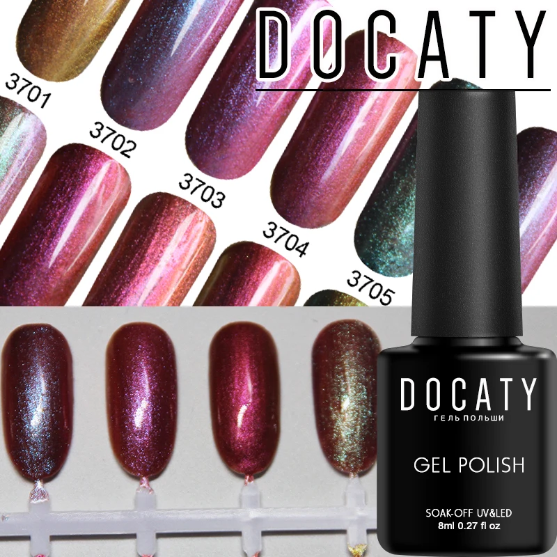 Docaty 12 цветов меняющий Гель лак для ногтей грунтовка дизайна отмачиваемый УФ