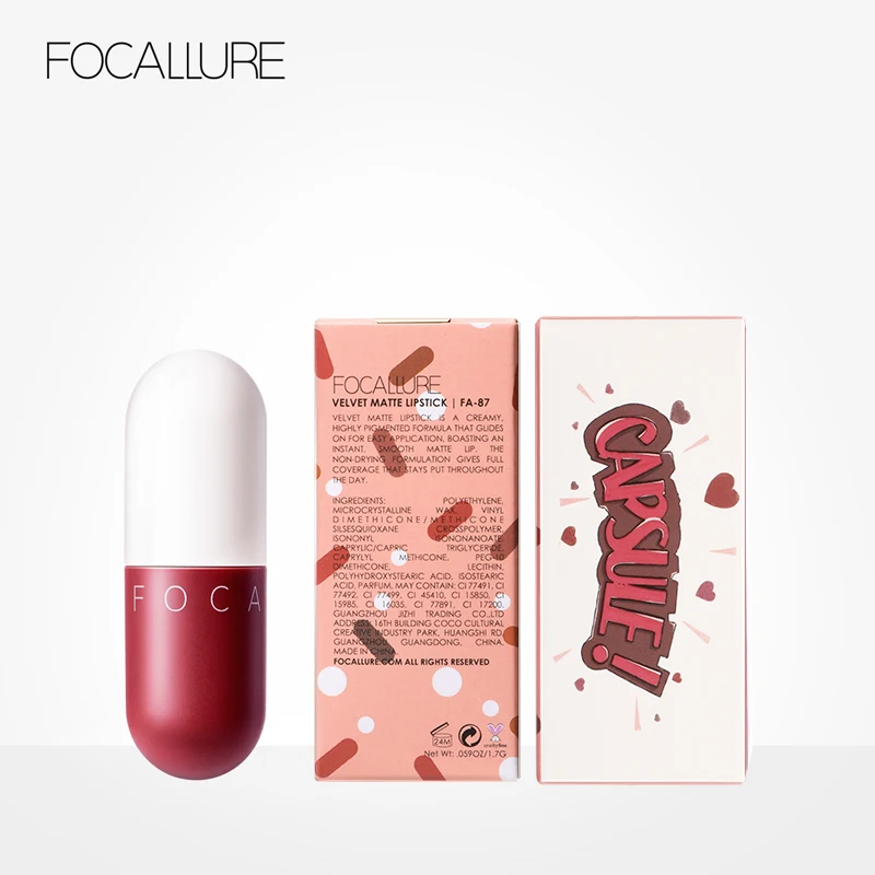 FOCALLURE Matte Lipstick Makeup Waterproof Velvet Nude 8 colors Moisturizer Set |