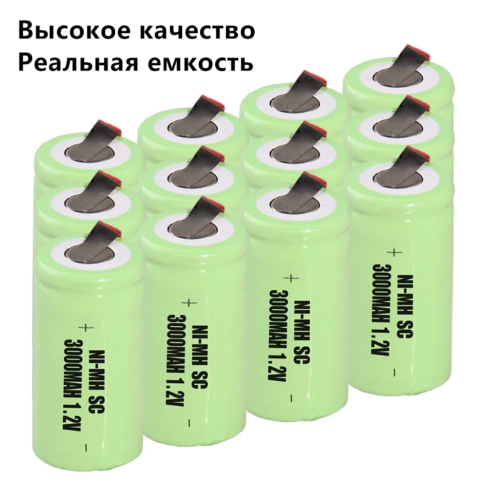 12 шт набор аккумулятор SC 1 2 v 3000 mah nimh батареи для электроинструментов