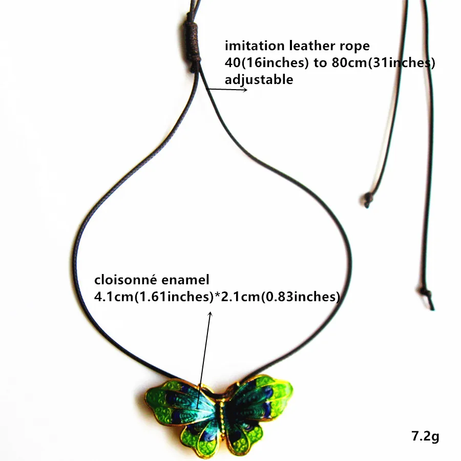 Женское этническое колье чокер с эмалью зеленого синего цвета бабочками