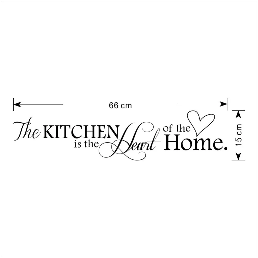 Настенная Наклейка с надписью The Kitchen is Heart of the Home съемный домашний декор из ПВХ