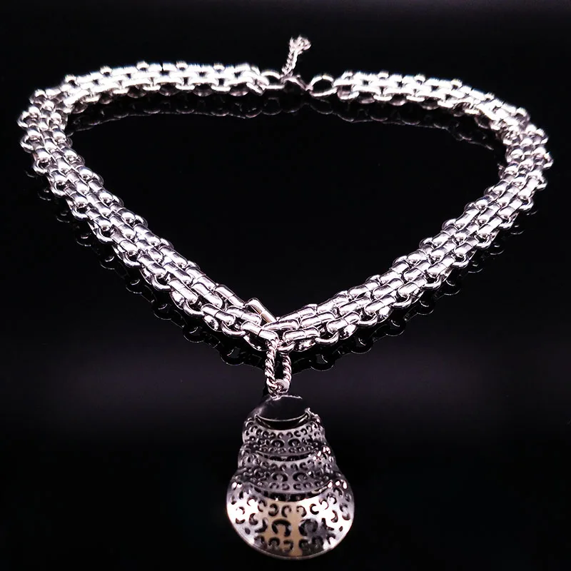 2019 модное женское серебряное ожерелье с подвеской в форме сердца из нержавеющей