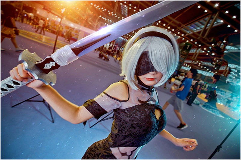 Игра NieR: Automata jorha тип A № 2 Косплей Костюм 2B колготки Cheongsam женское китайское платье черные костюмы на Хэллоуин