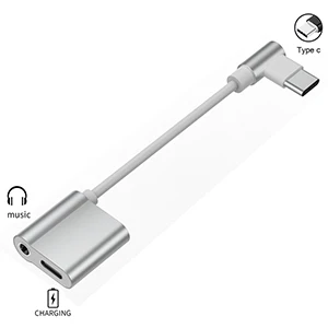 silver Usb Тип C адаптер Зарядное устройство аудио кабель 2 в 1 Тип-C до 3,5 мм разъем для наушников вспомогательный конвертер для samsung Xiaomi 6 huawei Коврики 10 - Цвет: silver