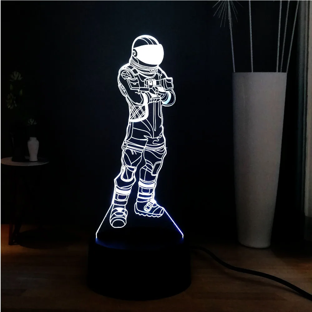 Новая иллюзия RGB игра холодный Темный Voyager астронавт 7 цветов светодиодный прикроватный USB акриловый Dec базовый ночной Светильник для настроения Прямая поставка