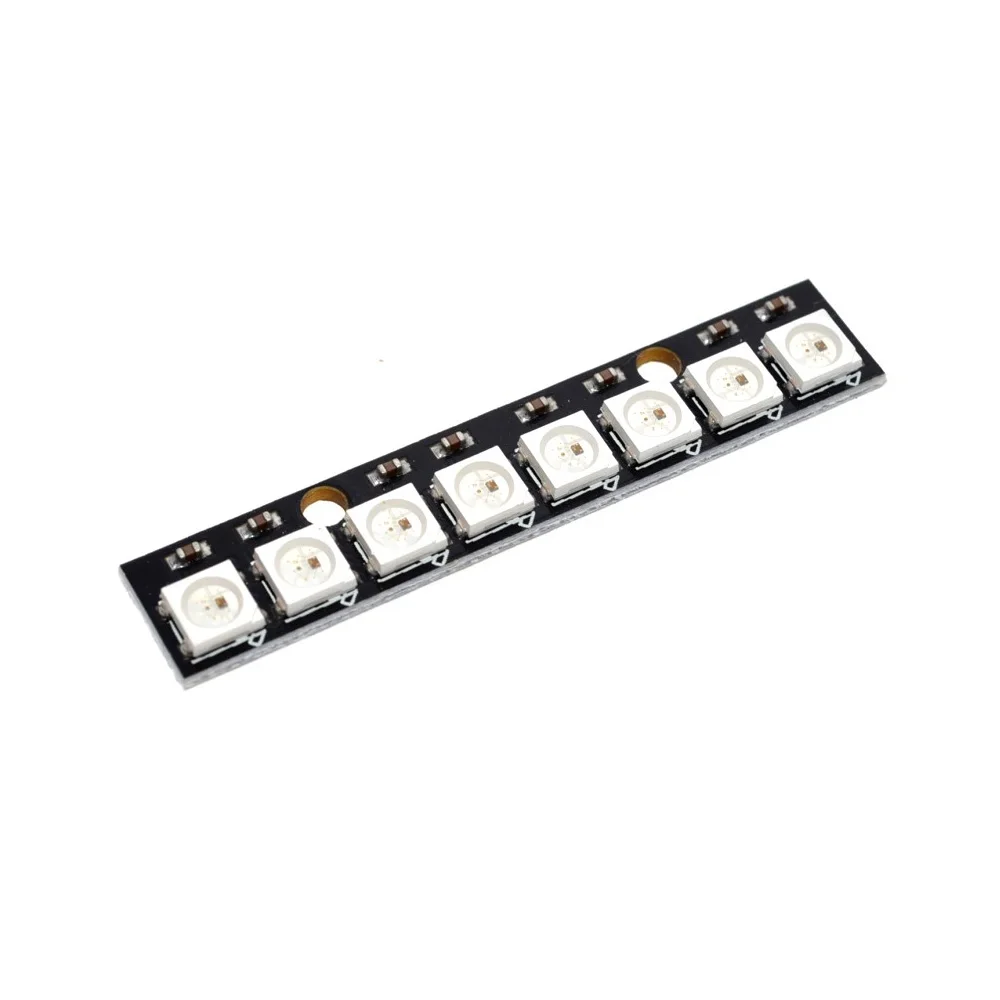 8 каналов WS2812 5050 RGB светодиодные лампы Встроенная полноцветная макетная плата