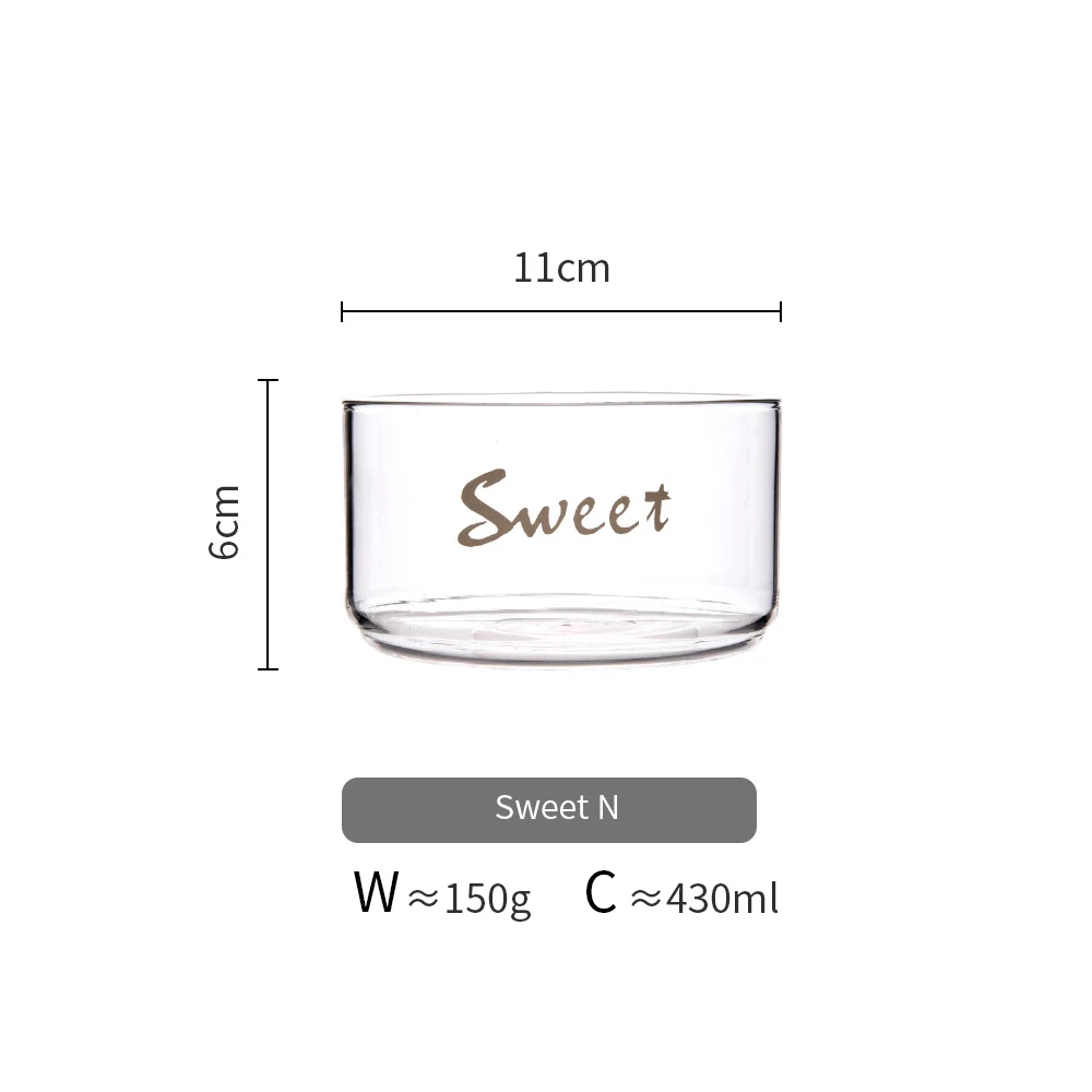 MDZF SWEETHOME стеклянная чаша для фруктового, овощного салата, миска для хранения продуктов, термостойкая Штабелируемая - Цвет: Sweet N