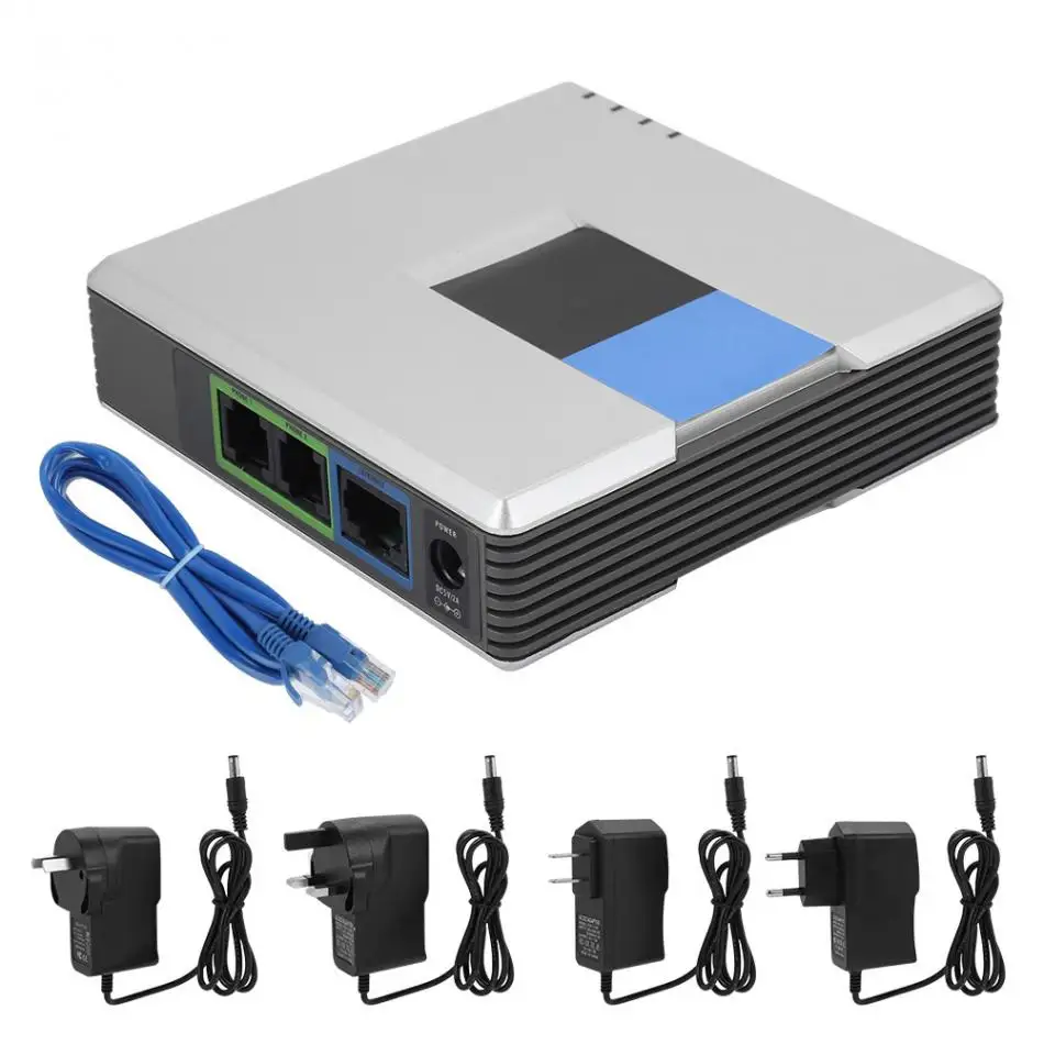 VoIP шлюз Интернет Телефон 2 порта адаптер SIP RJ45 кабель для Linksys PAP2T-NA PAP2T PAP2T-Na ATA телефонный адаптер без коробки
