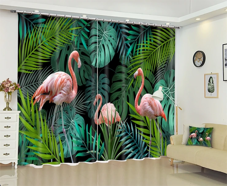 Ручная роспись тропический лес цифровая печать скандинавский занавес ручная