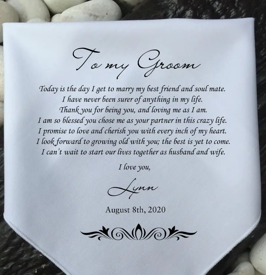 

DIY wedding handkerchief a gift for parents