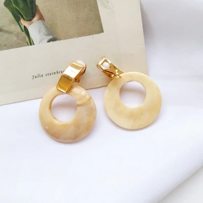ivory clip Сладкая коричневая серая слоновая кость, резина элегантные серьги - Окраска металла: ivory clip