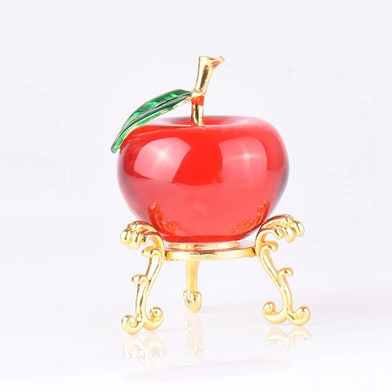 

Red crystal apple home decoration ornament peace fruit to send girlfriend gift birthday gift mascot crafts