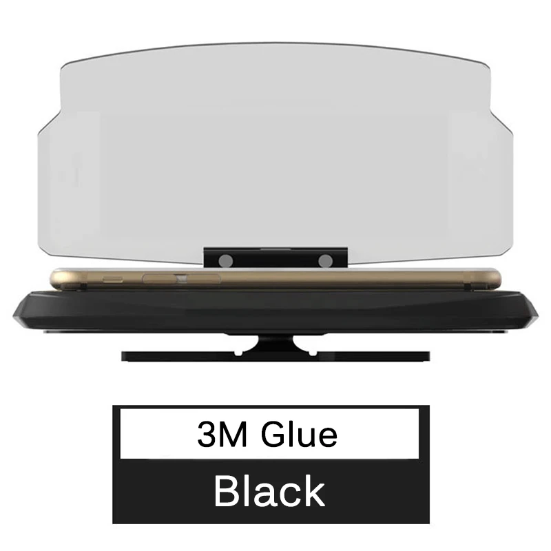 3M Glue Беспроводное зарядное устройство для смартфона, универсальный автомобильный держатель для зеркала, лобовое стекло, проектор, HUD, дисплей, gps навигация, HUD кронштейн - Тип штекера: 3M Glue
