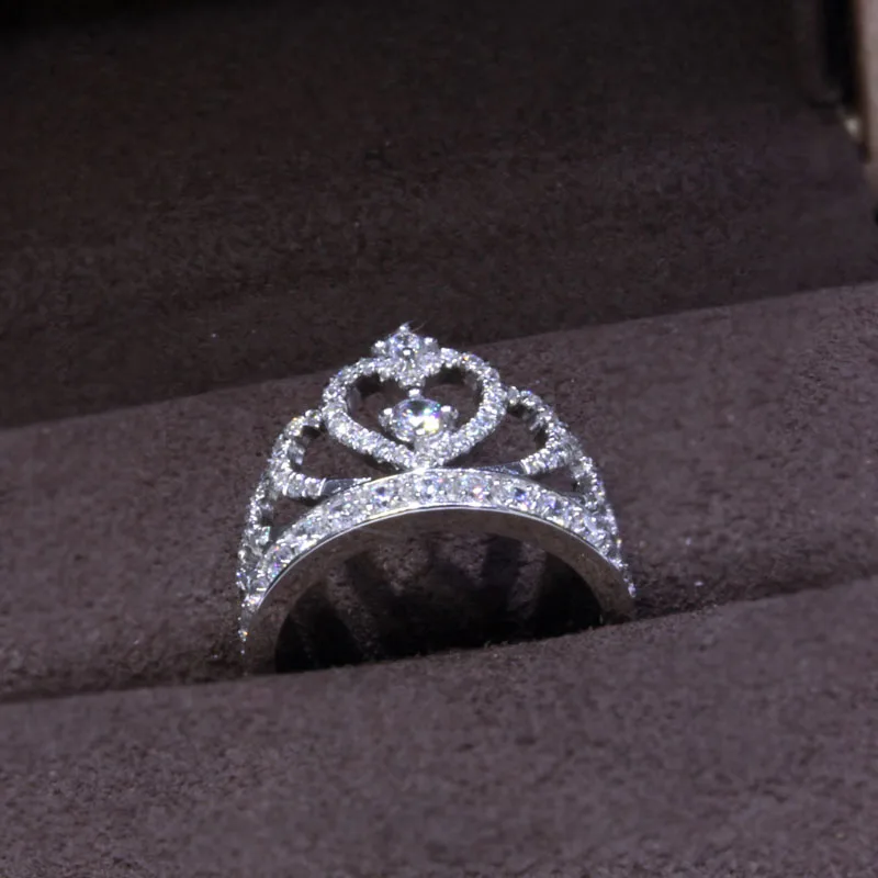 Отправьте Серебряный сертификат! Женское свадебное кольцо с короной Yanleyu Princess