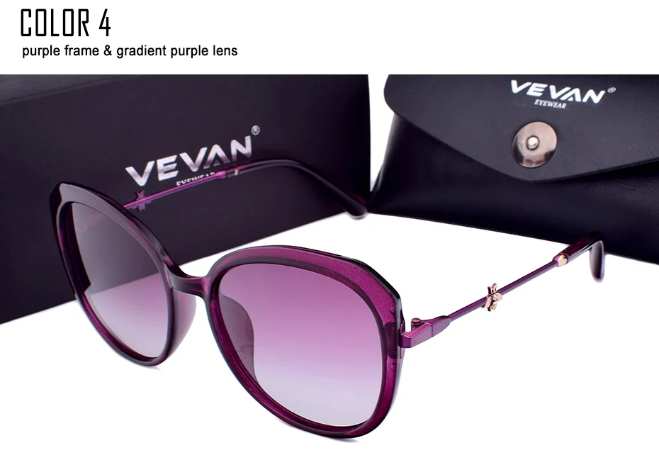 gradient purple VEVAN, модные квадратные солнцезащитные очки для женщин, поляризационные, UV400, брендовые, Ретро стиль, градиентные, солнцезащитные очки, Роскошные, oculos de sol feminino - Цвет линз: gradient purple