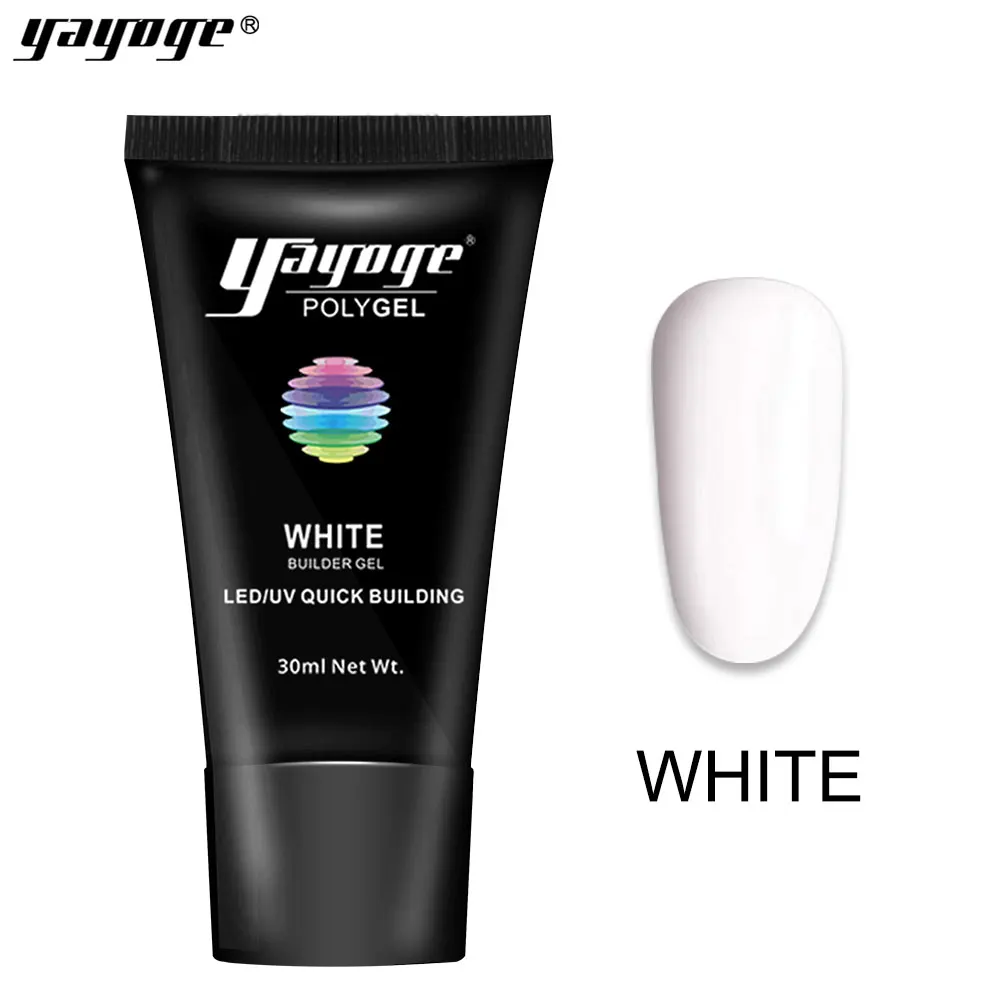 P16-white Yayoge поли Гель-лак для ногтей комплект быстрая конструирующий гель Лаки французский салон УФ-гель для ногтей 30/60 мл нам отправлены 2-7 дней - Цвет: P16-white