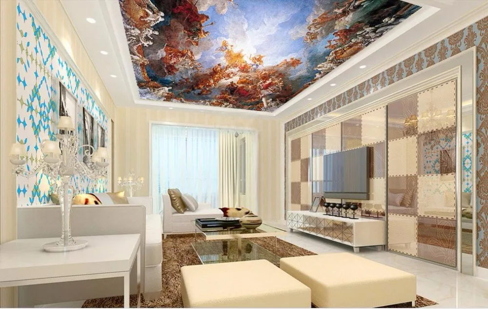 Пользовательские 3d потолок гостиной украшения обои креативные европейские