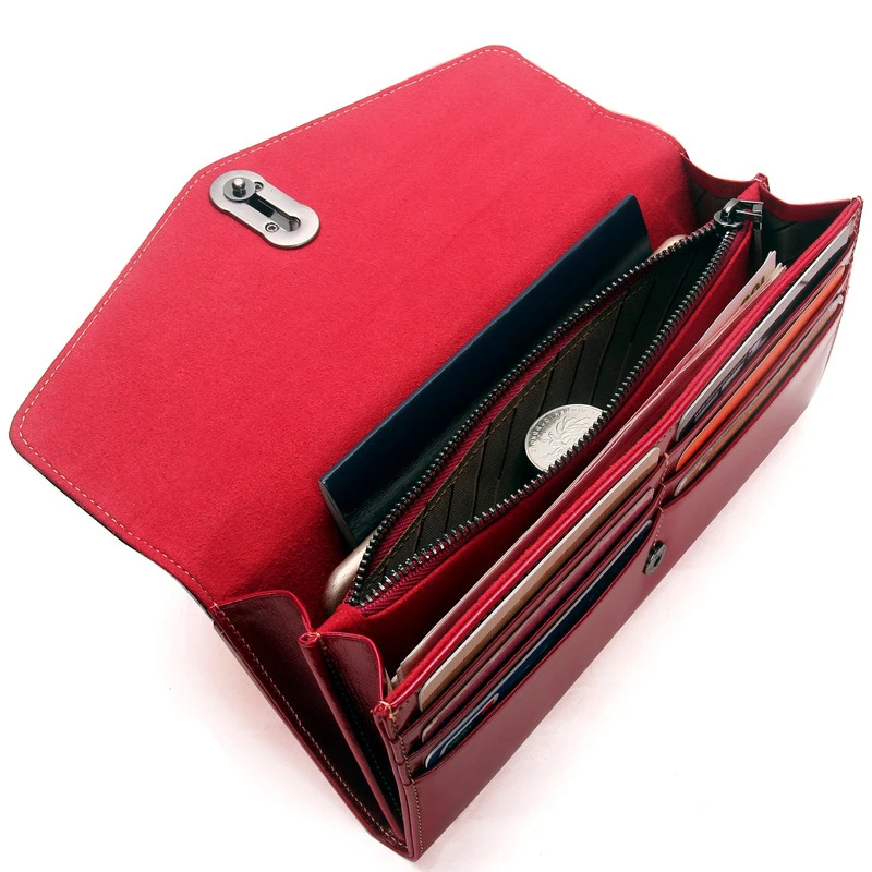 Для женщин кошелек Пояса из натуральной кожи Длинные портмоне моды Дизайн Марка