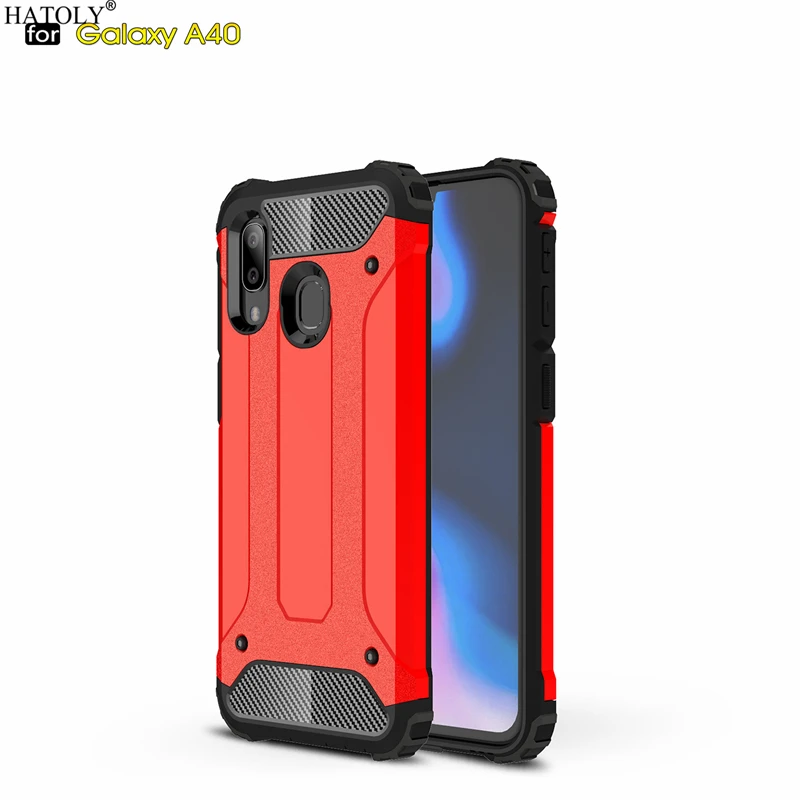 HATOLY For Coque Samsung Galaxy A40 Case Heavy Armor Slim Hard Rubber Tough Cover Silicon Phone On the for A405 | Мобильные телефоны