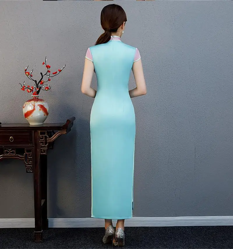 Для мам и дочек платье Qipao для Чонсам с цветами 2019 мама девочкам матч двусторонних