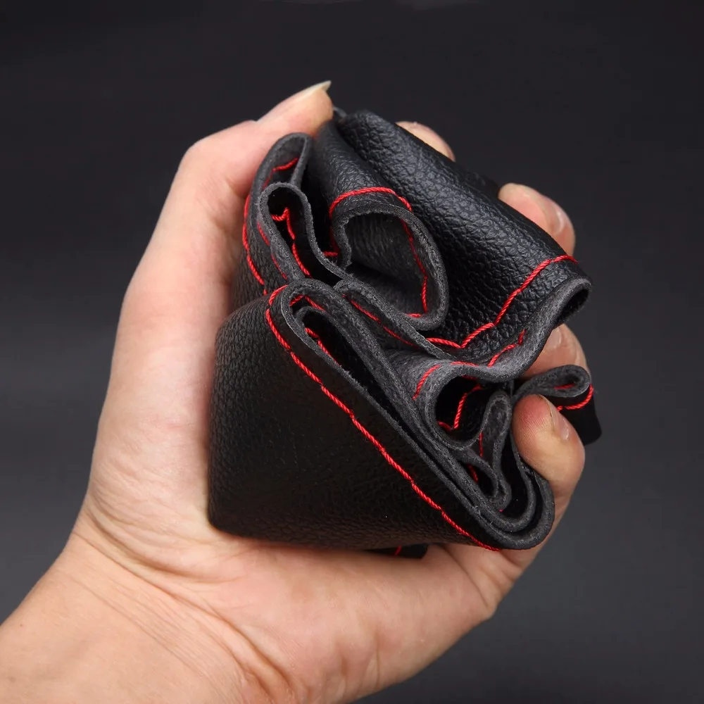 DIY мягкая микро волоконная Кожа Оплетка на руль чехол рулевого колеса автомобиля с иглами и резьбой для 99% автомобиля