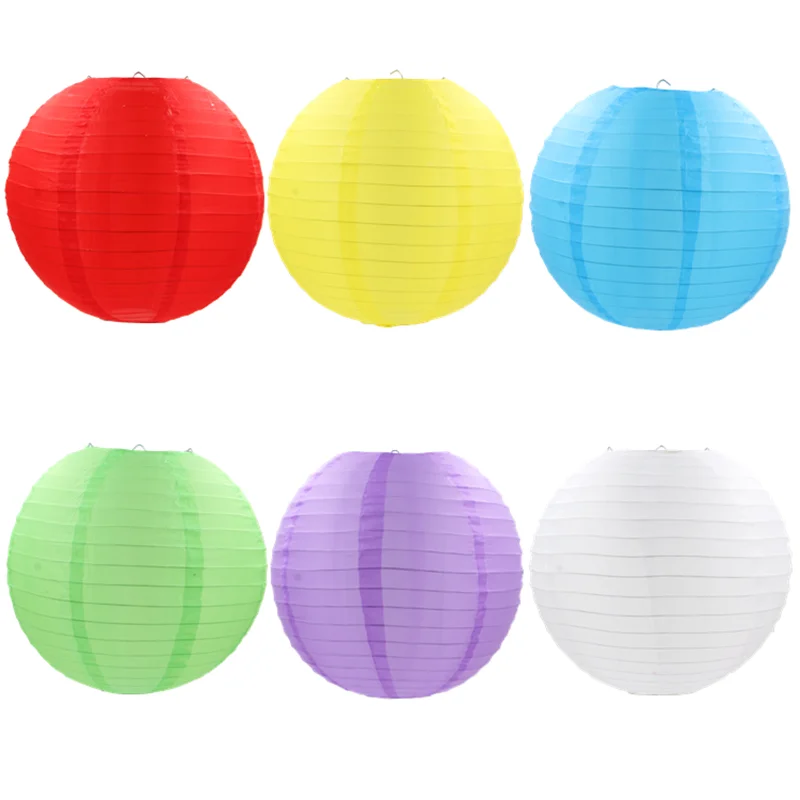 Многоцветная круглая Водонепроницаемая шелковая ткань фонарь 20-25-30-35-40 см