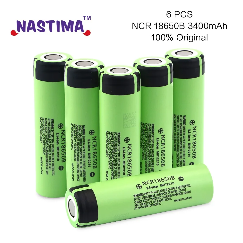 NASTIMA 6 шт. NCR18650B 3400 мАч 3 7 в литий ионная аккумуляторная батарея для Panasonic