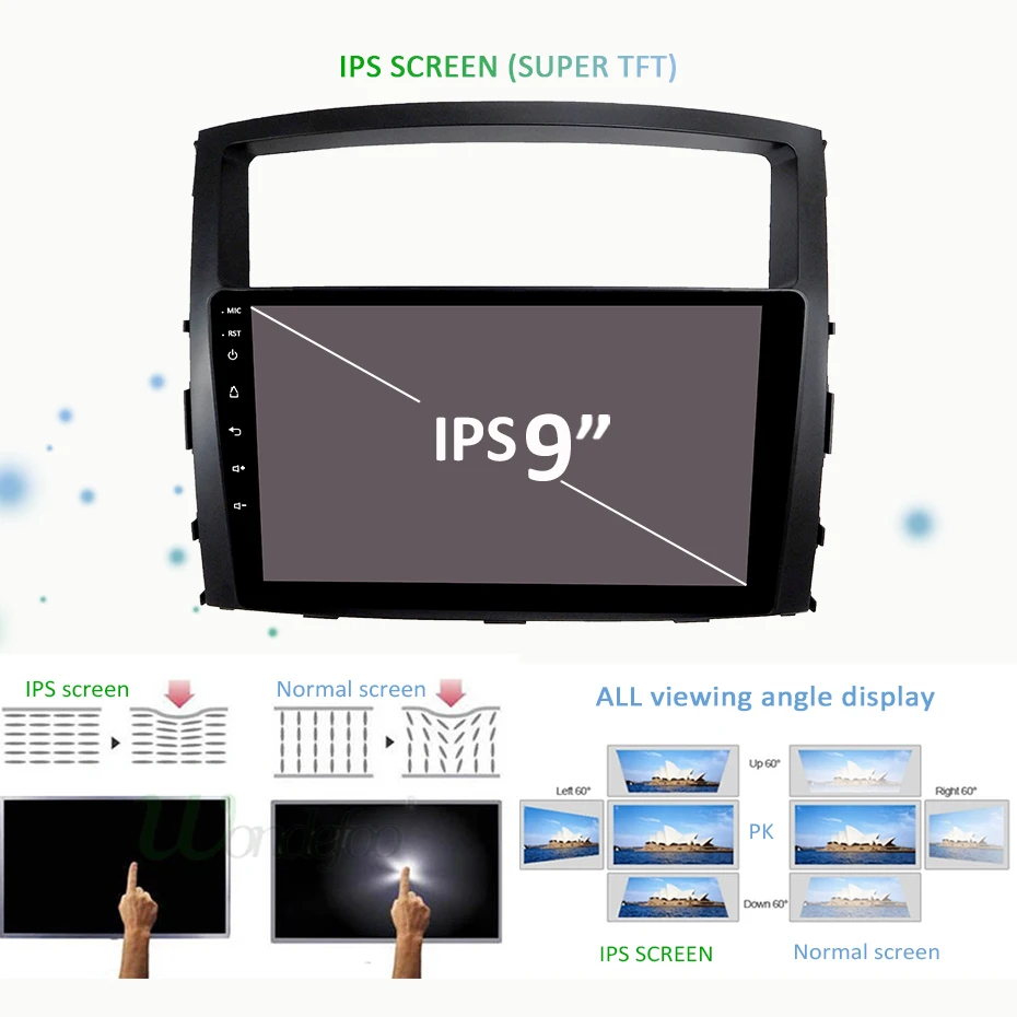 Android 9,0 DSP ips 4 ядра gps радио для MITSUBISHI PAJERO V97 V93 2006- мультимедийная навигация 4G модем слот без DVD плеера