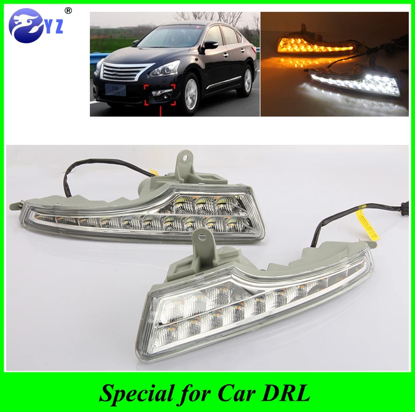 Мигающий автомобиль 2 шт. DRL для Nissan Altima Teana 2013 2014 2015 2016 дневные ходовые огни