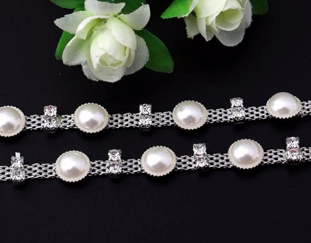 1 ярд 8 мм круглая жемчужина с искусственной лентой обрезанная лента для