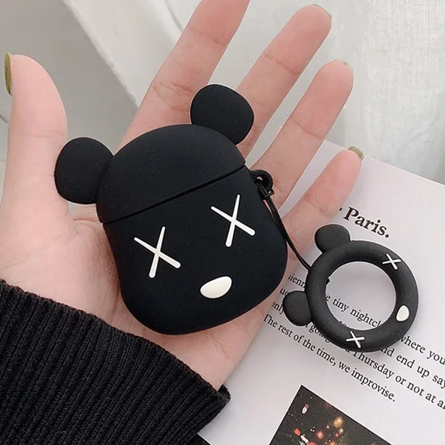 Violentbear1 Мультяшный Мягкий силиконовый чехол для Apple Airpods противоударный чехол для Apple гарнитура для Airpods чехол s милый Защитный Чехол Air Pods - Цвет: Violentbear1