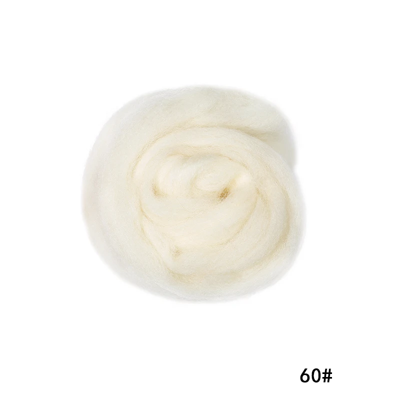 60 100g LMDZ 1 шт. 100 г желтый цвет Шерстяное волокно ровинг для иглы валяния ручной работы DIY спиннинг волокно рукоделие валяние материал - Цвет: 60 100g