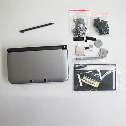 Чехол для игровой консоли 3DS XL/LL серебристый Сменный с полным корпусом и кнопками