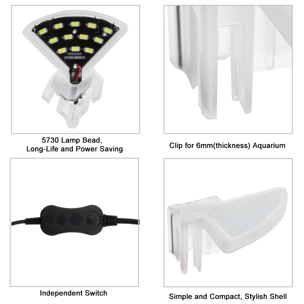 Senzeal Aquarium Light Super bright Aquarium Led Lighting M3/X3/X5/X7/X9 Clip-on Slim Fish LED Lamp 220V/110V Fish Tank LED Lamp