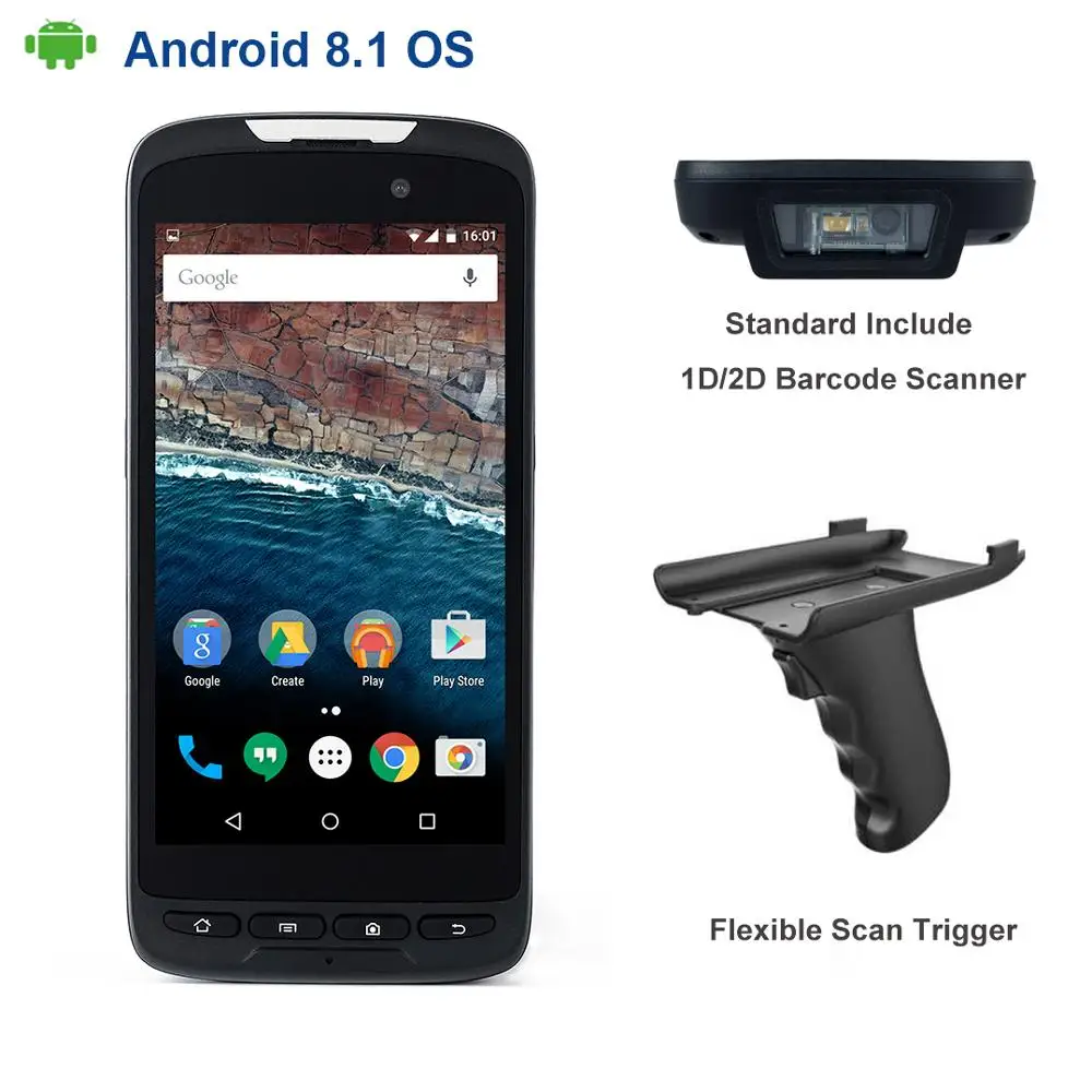 Android 8 0 OS android PDA 4G сеть IP65 Прочный беспроводной NFC ридер Ручной 2D сканер штрих кода