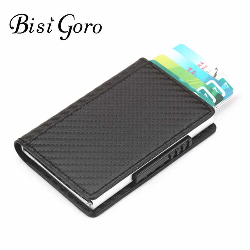 BISI GORO RFID держатель для карт, блокирующий Crad кошелек, металлический, новинка, для мужчин и женщин, одиночная коробка, минималистичный кошелек, алюминиевый для карт для мужчин