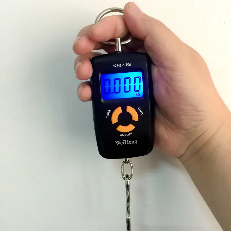 

45kg 5g Pocket LCD Electronic Hanging Hook Fish Scale Double Precision Digital Kitchen Food Scales Weight Balance Steelyard