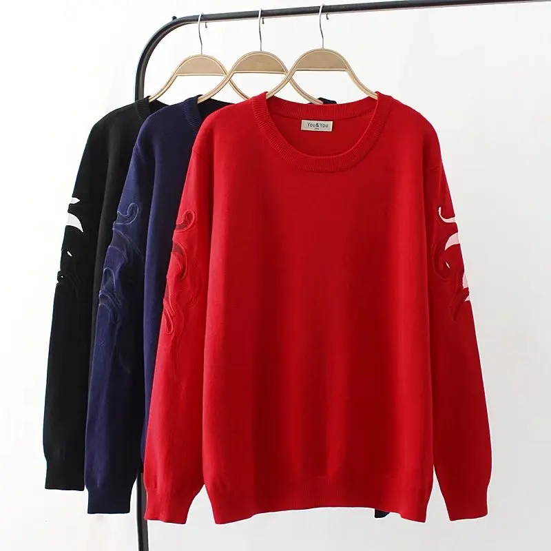 

Plus size 4XL Elastic pullovers knitting Autumn lace hollow out women sweaters 2017 new long sleeve ladies fashion pull femme
