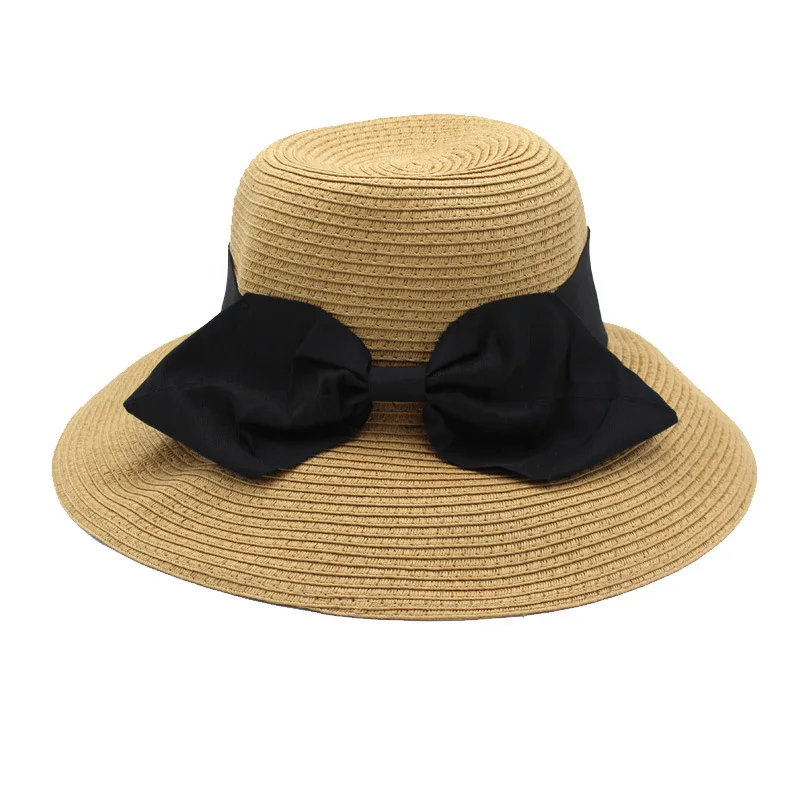 2019 женская летняя шляпа elegante пляжная Повседневная соломенная с большим бантом